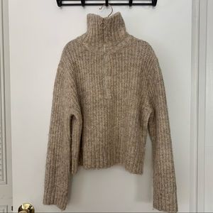 Sincerely Jules 1/2 Zip Beige Cream Pullover Sweater